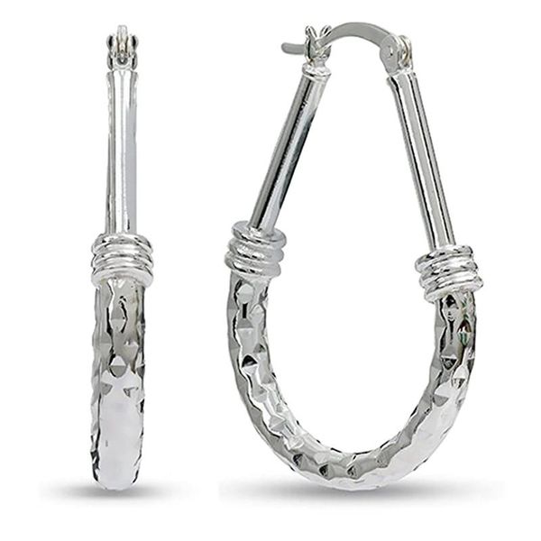 

hoop & huggie huitan ethnic style women earring with delicate concave rhombic pattern elegant female versatile jewelry, Golden;silver