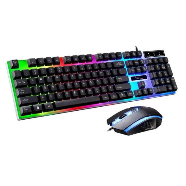

usb charging light keyboard & mouse kit rainbow led gaming equipment for ps4 xbox one