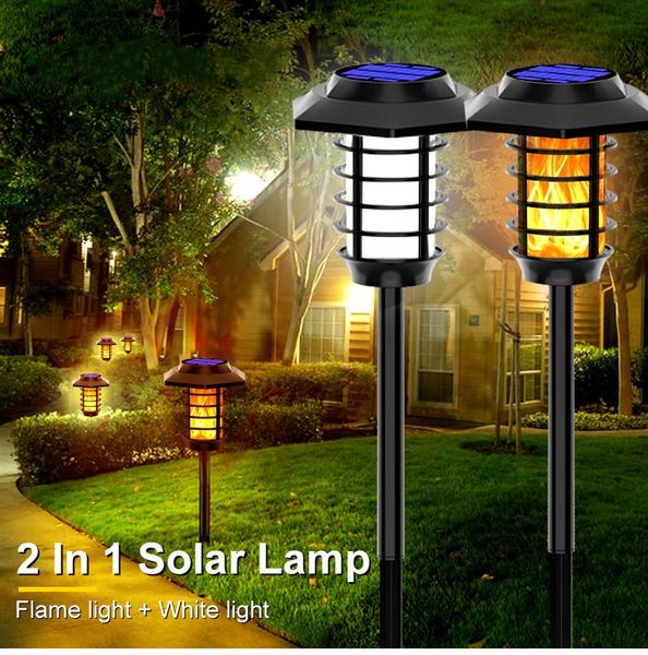

solar lamps 2 in 1 led flame torch lamp outdoor garden light waterproof lawn