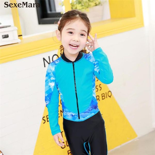 

one-piece suits brand kids swimming suit long sleeve swimwear girls 2021 children's one piece swimsuit 5-15 years beach bath