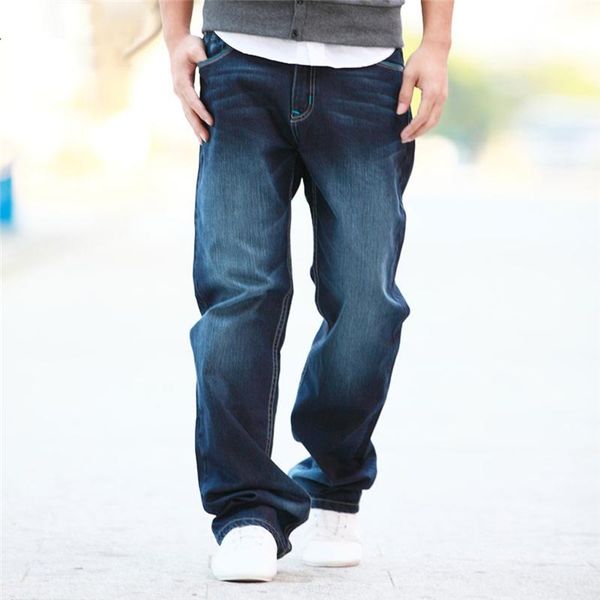 

men's pants mens fashion casual autumn winter loose sale straight plus jeans trousers long jaycosin, Black