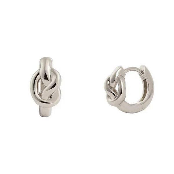 

hoop & huggie 100% 925 sterling silver love heart knot mini small earring multi piercing jewelry, Golden;silver