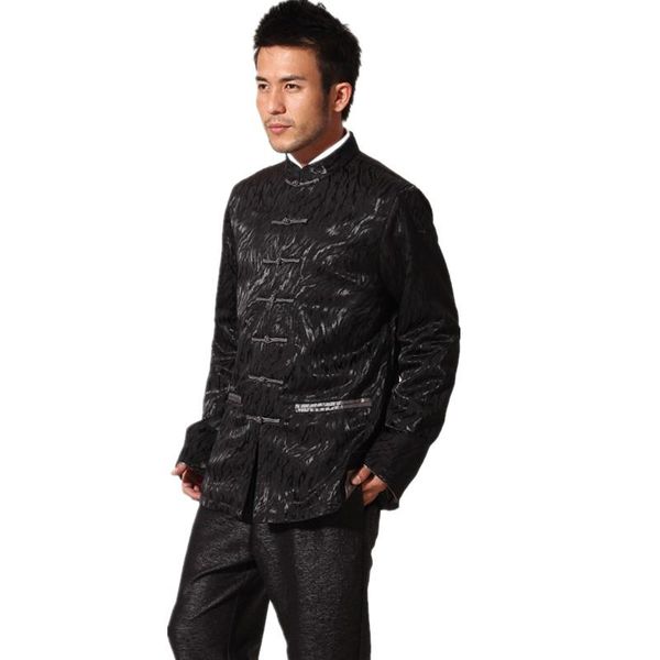 

men's jackets black chinese traditional mandarin collar jacket seven buckle coat race breeze tang suit s m  xl xxl xxxl, Black;brown
