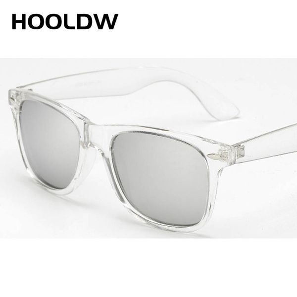 

designer sunglasses hooldw polarized clear women transparent frame night vision sun glasse mirror reflective glasses uv400 eyewear, White;black