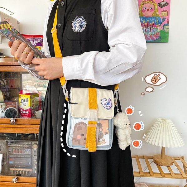 

cross body 2021 women korean ins small shoulder bag cute transparent girl student messenger female