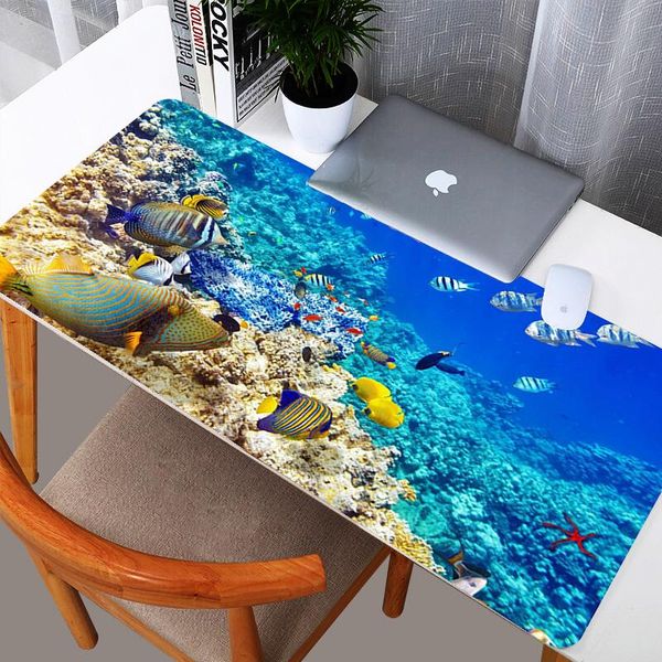 

mouse pads & wrist rests tropical fish ocean scenery gamingÂ mouseÂ pad extended mousepad desk keyboard mat size 300mmx900mm carpet