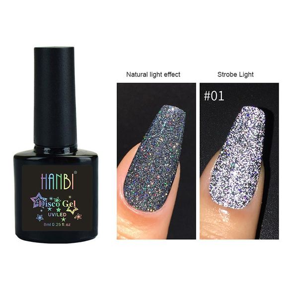 

nail gel 8ml glitter polish reflective soak off uv crystal diamond powder varnish tslm1, Red;pink