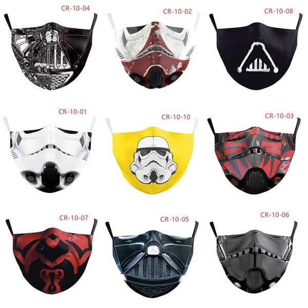 

high-quality masks planet 3d digital printing dust-proof ice silk texture filter element male and female protective mask