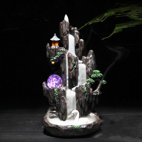 

fragrance lamps waterfall buddha incense burner sandalwood holder quemador de incienso home decor df50xxl