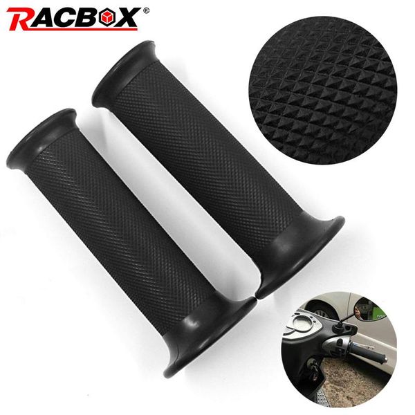 

handlebars 2pcs black motorcycle handlebar hand grip 7/8'' 22mm vintage non-slip handle bar grips for universal