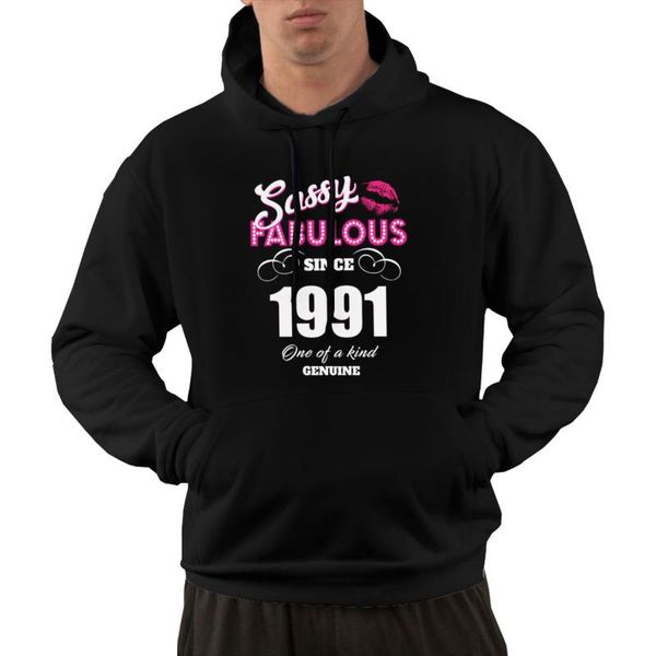 

men's hoodies & sweatshirts sassy fabulous since 1991 printed oversized men ropa polyester goth tee streetwear, Black