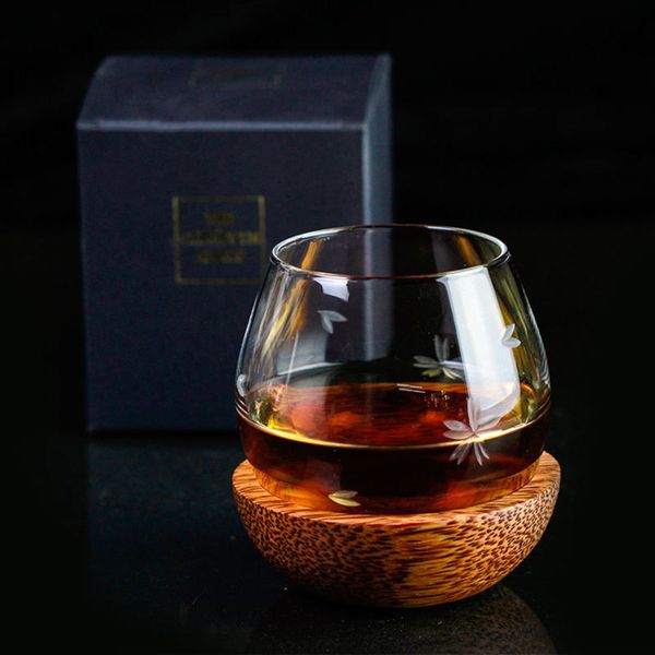 

slow roll whisky cup rock fund wine glass japane style wooden tray whiskey rum glassware for bar household party crystal vasos