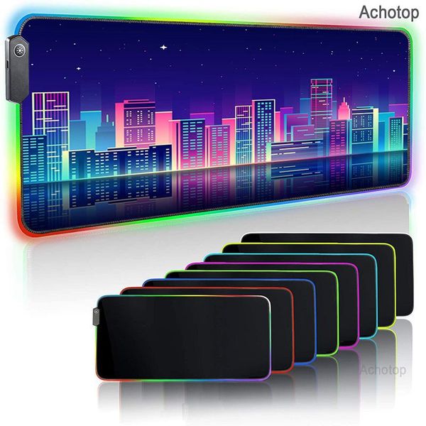 

mouse pads & wrist rests neon pixel gaming mousepad slipmat rgb led setup gamer decoration cool glowing xl mat pc republic of gamers with ca