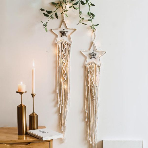 

nordic star moon macrame dream catcher christmas room decoration boho room decor girls kids nursery gifts