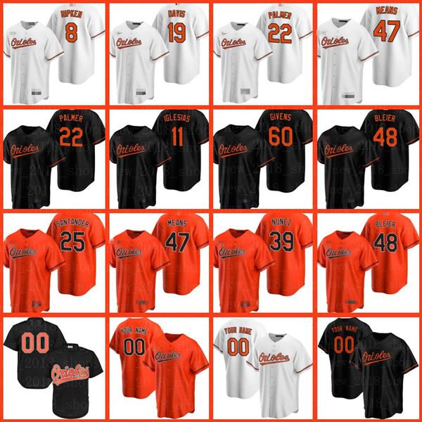 

baltimore orioles jersey 16 trey mancini 19 chris davis pedro severino john means yolmer sanchez cedric mullins ryan mountcastle men, Blue;black