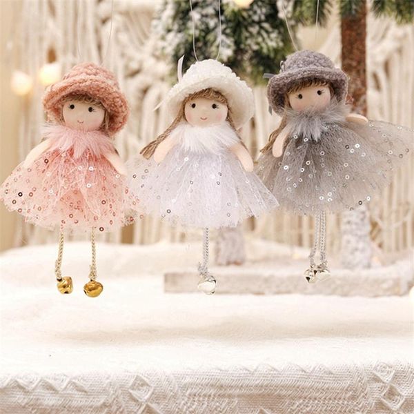 

christmas decorations plush angel girl doll pendant tree hanging ornaments year 2022 navidad xmas gift toy