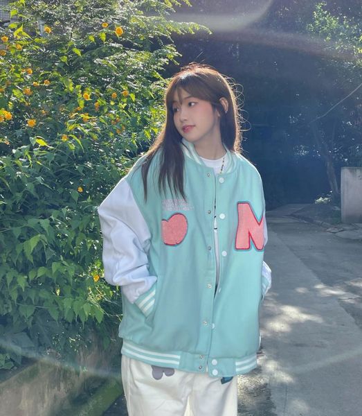 

women's jackets green baseball suit spring and autumn 2021 loose hip hop american love fashion winter coat, Black;brown