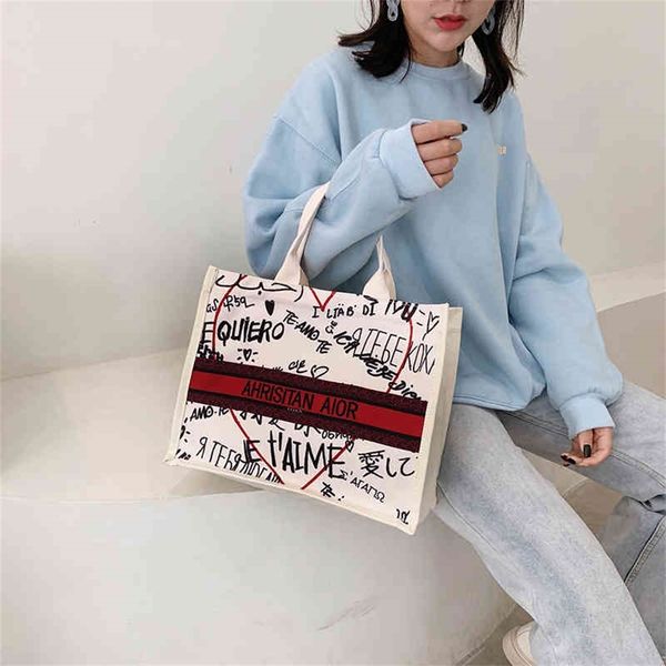 

85% off shop for sale commuter tote bag painted women's new trendy net red foreign style big flower shopping bag
