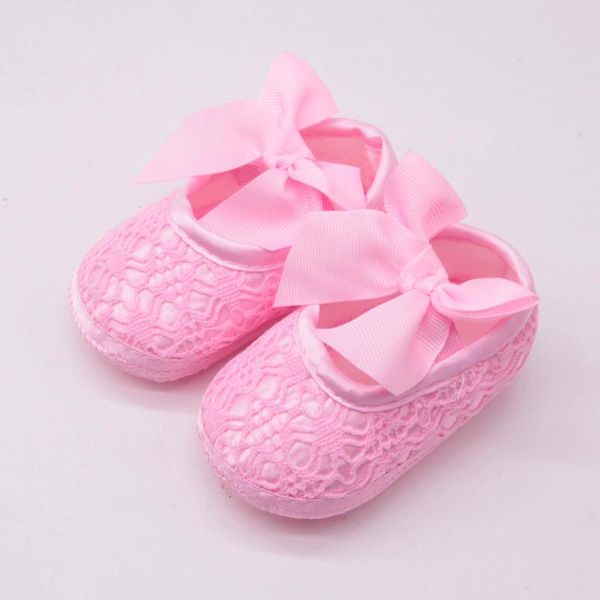 

born baby girls first walkers soft shoes soled non-slip bowknot footwear crib girl