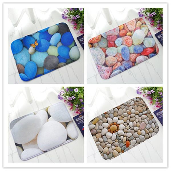 

carpets creative stone printed home welcome mats door for the front non-slip bathroom bath foot pad absorbent kitchen rug
