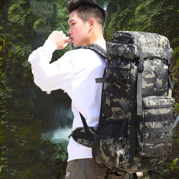 

70l waterproof molle tactical backpack army hiking camping daypack travel rucksack outdoor sports climbing bag xa313y