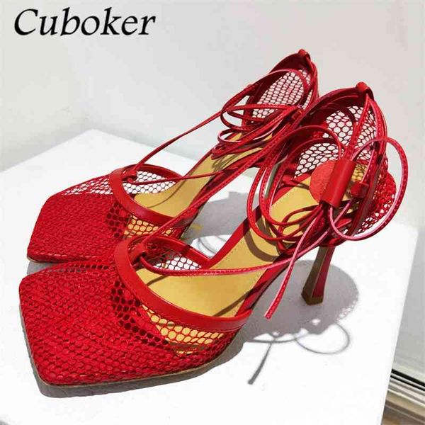 

75% off factory outlet sale brand designer high heel sandals square toe ankle strap summer runway lace up party dress shoes for women nn3r, Black