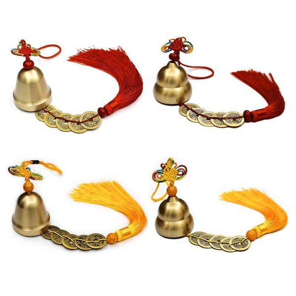 

christmas decorations chinese feng shui bell for wealth and safe, pendant coins success, ward off evil, protect peace car interiors