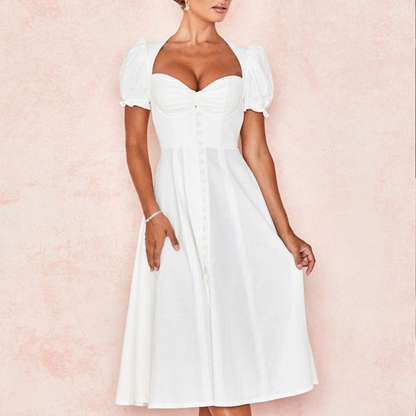 

2021 summer women fashion white short sleeve dress neck midi club celebrity runway evening party dresses vestidos k3ft, Black;gray