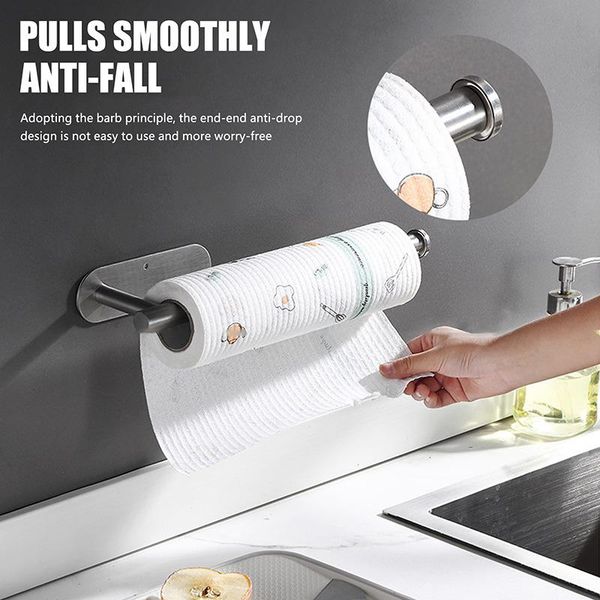 

toilet paper holders kitchen roll self adhesive wall mount holder stainless steel bathroom tissue towel accessories rack