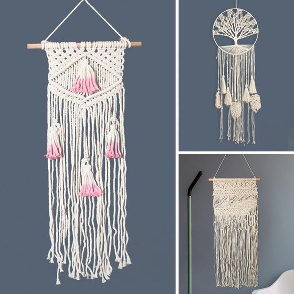 

tapestries macrame boho tapestry wall hanging hand-woven home decoration accessories nordic art tassel apartment dorm living room bohemian