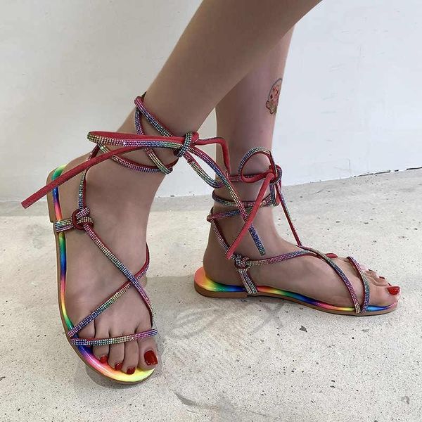 

sandals ladies summer beach slippers flip flops color rhinestone casual, Black