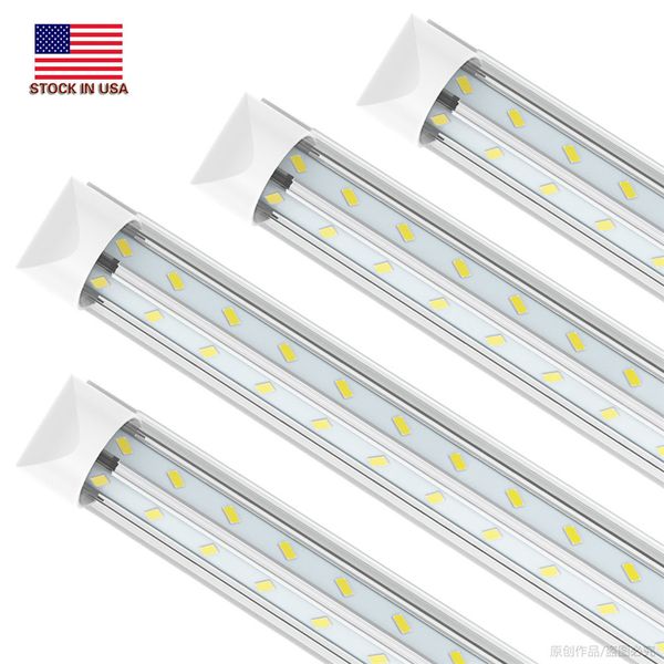 2,4 m LED lampada da negozio a forma di V T8 luce tubo integrata 6000 K bianco super luminoso 150 W luci di striscia collegabili per garage officina cantina plug and play lente trasparente