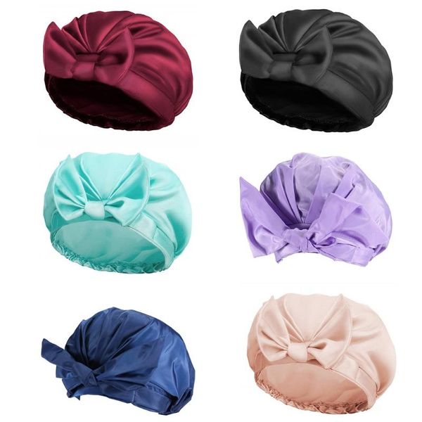 

beanie/skull caps dxaa shower cap for women reusable bath hair with waterproof elastic band, Blue;gray