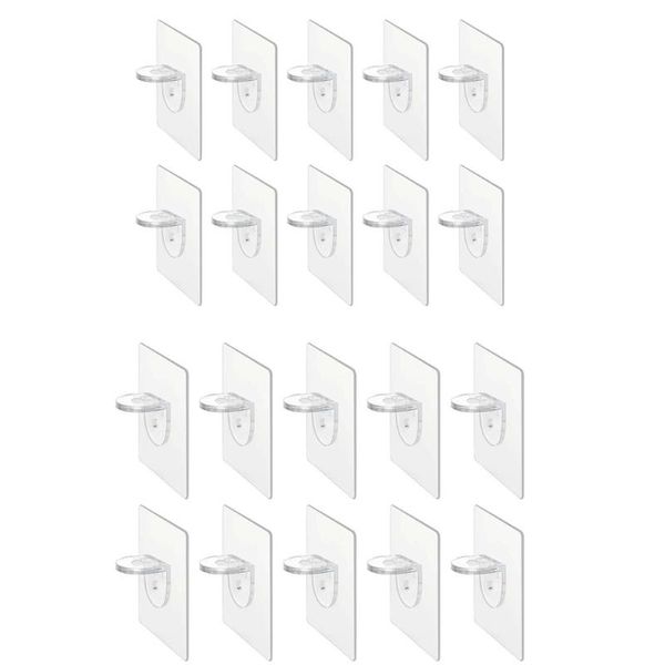 

hooks & rails 10pcs plastic closet cabinet shelf support clips adhesive pegs wall hanger for kitchen bathroom organizer