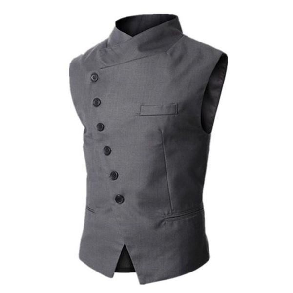 

men's vests 2021 dress for men slim fit gentleman suit vest male waistcoat homme casual sleeveless formal business jacket, Black;white