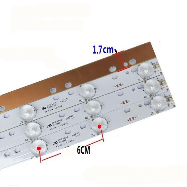 

effects 5pcs 32'' 570mm*17mm 10leds led backlight lamps strips w/ optical lens fliter for tv monitor panel 30v