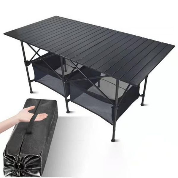 

new outdoor folding table chair camping aluminium alloy bbq picnic table waterproof durable folding desk