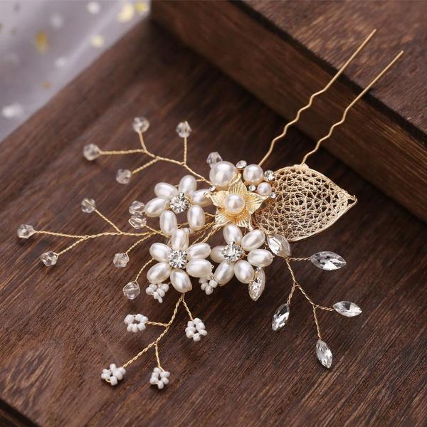 

hair clips & barrettes bridal hairpins faux pearl flower clip headpiece bridesmaid ea, Golden;silver