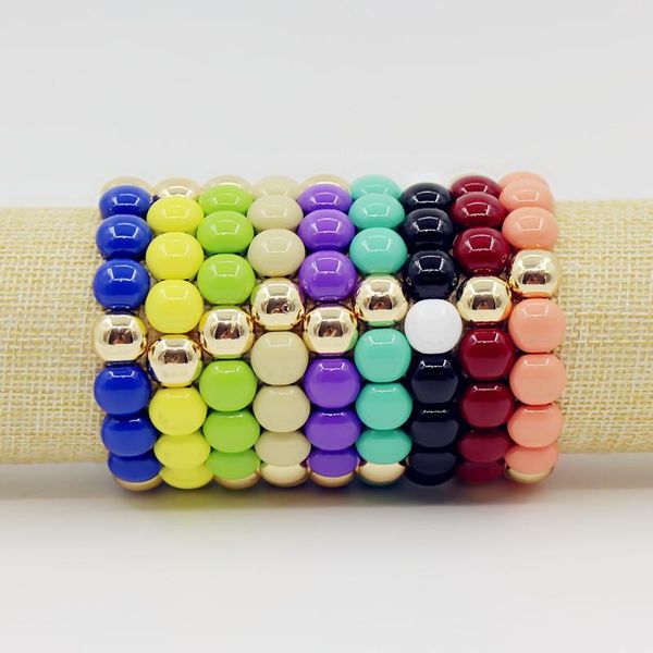 

charm bracelets bohemian ins fashion enamel rainbow women's bracelet hawaii diy chocolate stretch luxury jewelry, Golden;silver