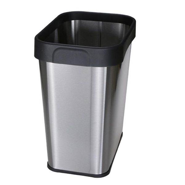 

waste bins stainless steel trash can 12l large kitchen garbage bin rubbish container