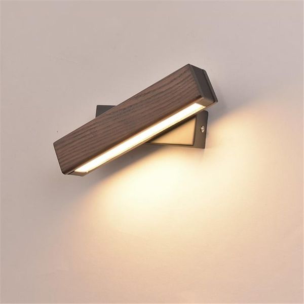 

wall lamp nordic bedroom bedside solid wood art deco aisle simple modern led rotating lights reading light home lighting