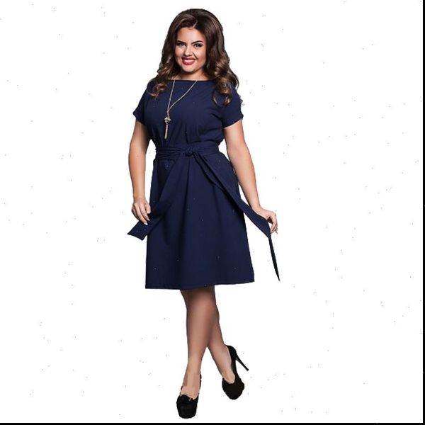 

us shipping stylish casual women o neck dresses large size womens summer mini dresses short sleeve dress, Black;gray