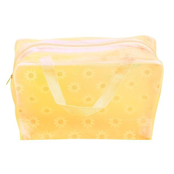 

storage bags fashion handheld travel sundries organizer transparent floral print swimming waterproof bathing pouch makeup bag