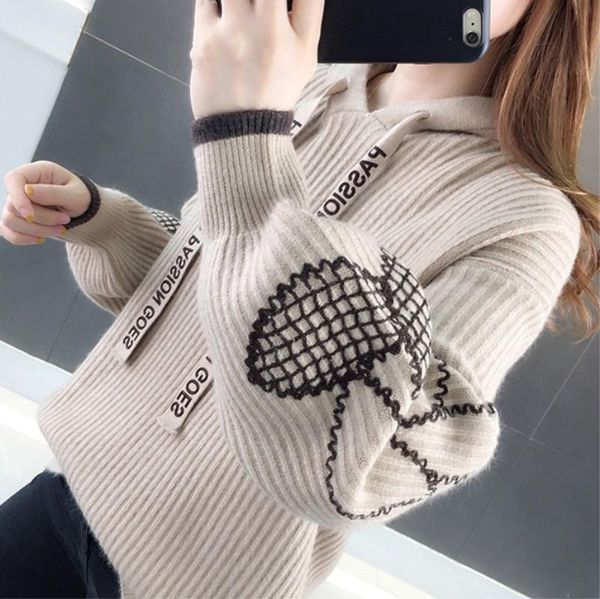 

women's sweaters 2002 winter vintage casual loose letter sweater hoodie female korean harajuku japanese kawaii cute clothing for women, White;black