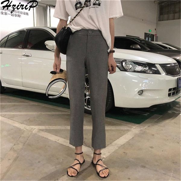

women's pants & capris hzirip 2021 slim straight high waist slimming harem korean version women office lady fashion casual loose, Black;white