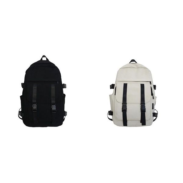 

pure color backpack all-match junior students large capacity travel