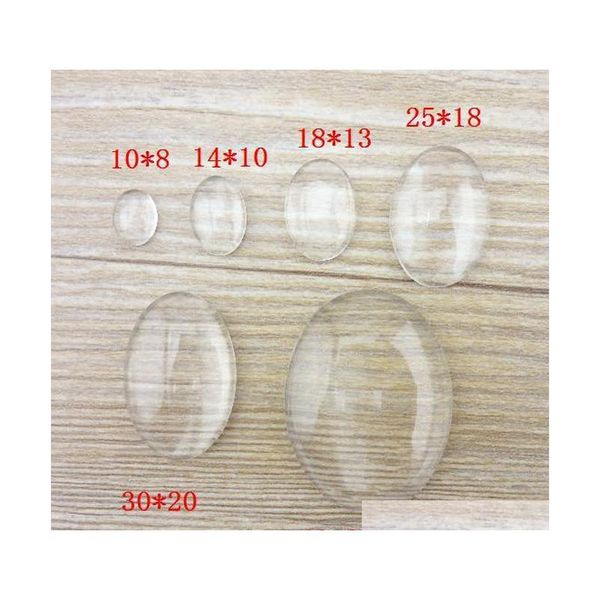 

30pcs clear oval glass dome seals 25x18mm jllvbx ffshop2001, Silver