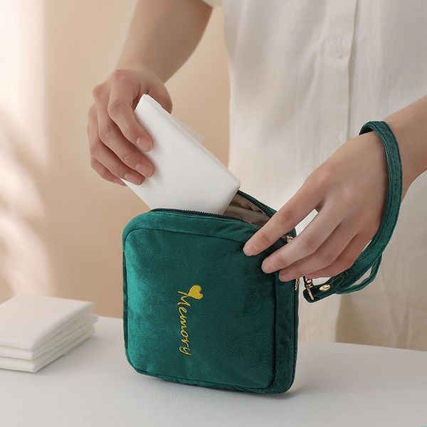 

woman sanitary napkins package cloth large capacity zipper hygiene cotton bag aunt towel travel diaper cosemetic bags