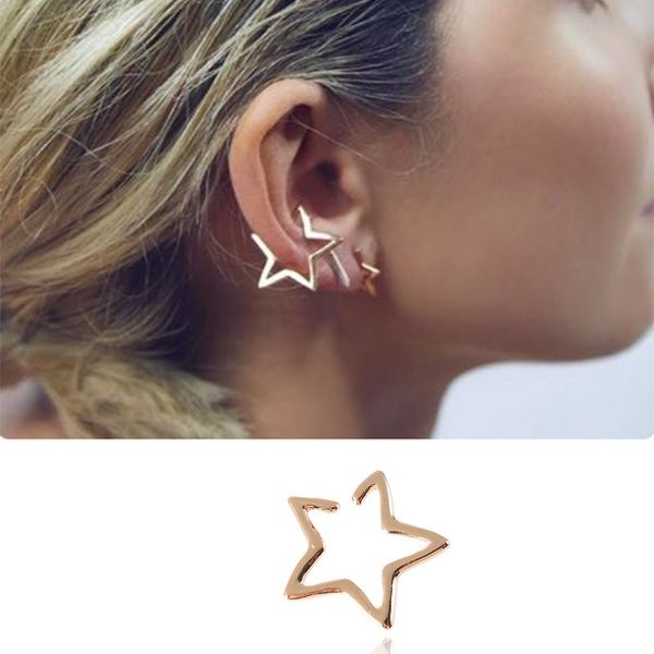 

new earrings fashion cool earrings personality hollow star earrings, Golden
