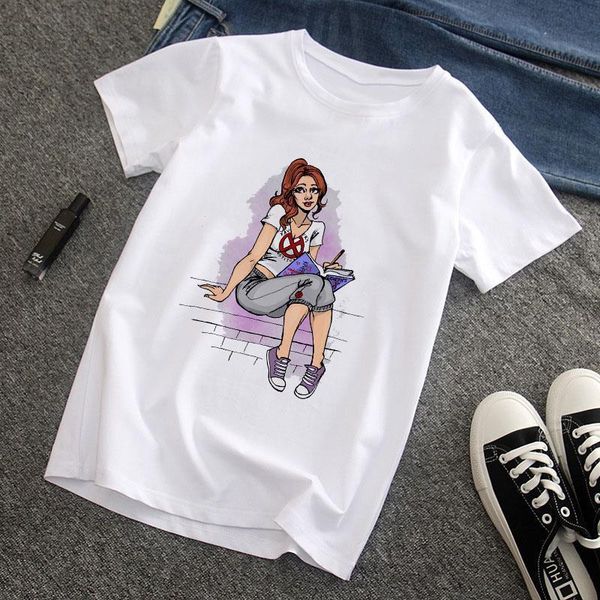 

summer fashion womens t shirts fun short sleeved t shirts 90 harajuku white printed womens t shirts fashion o collar